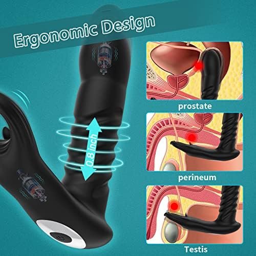 Thrusting Anal Vibrator - Vibrating Prostate Massager With 7 Thrusting & Vibration, Male Anal Butt Plug Toys With Remote Control, Dual Stimulation, Vibrator Anal Plug Sex Toys For Men & Women - Image 2