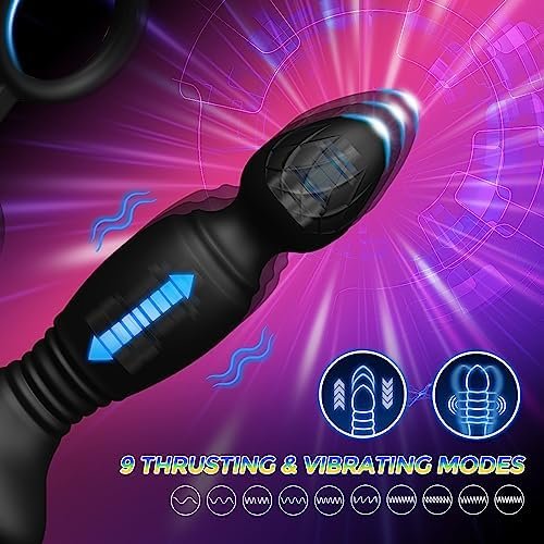 Prostate Massager Anal Plug With Cock Ring, Heseks Thrusting Vibrator Adult Toys With 9 Thrusting & Vibrating Modes, Sex Toys For Men Women Couples With Remote Control & App, Male Sex Toys Anal Toys - Image 3