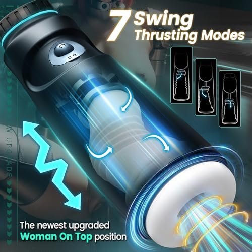 Automatic Thrusting Male Masturbator With Newest Riding Position Design, Male Stroker Toy For Men Pocket Pussy With 7 Swing Thrusting Modes, Adjustable Thrusting Speed Automatic Masturbator Adult Sex - Image 2