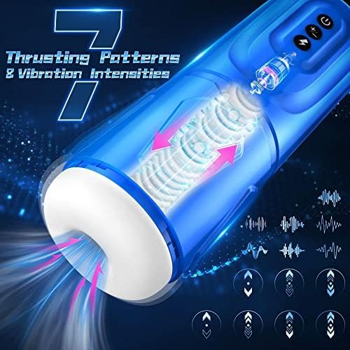 Automatic Male Masturbator, Male Masturbators Cup With 7 Thrusting Modes For Men Hands Free Pocket Pussy Male Stroker Adult Male Sex Toys For Men Blue - Image 2