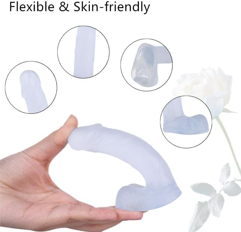 Small Realistic Dildo 4.5 Inch Mini Penis, G-Spot Stimulation Dildos Prostate Massager Clear Lifelike Mini Dildo Texture Double-Layer Beginner Waterproof Silicone Butt Plug Dildo Sex Toys For Couples - Image 2