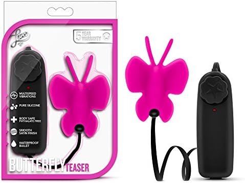 Blush Luxe - Butterfly Teaser - Platinum Silicone Multi Speed Battery Powered Vaginal Stimulator - Ipx7 Submersible Waterproof Bullet - Latex Free - Sex Toy For Women Couples - Fuchsia