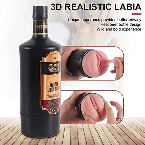 Male Masturbator Blowjob Cup, 3D Manual Realistic Male Masturbator Cup Liquor Bottle Shape, Realistic Textured Vagina Pocket Pussy Adult Sex Toy For Men Lifelike Pussy Masturbation Cup - Image 2