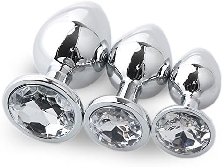 3Pcs Anal Plug Jeweled Butt Plug Prostate Anal Sex Toys Butt Plug Trainer Kit With Crystal Diamond Beginner Anal Toy For Adult Unisex(White) - Image 2