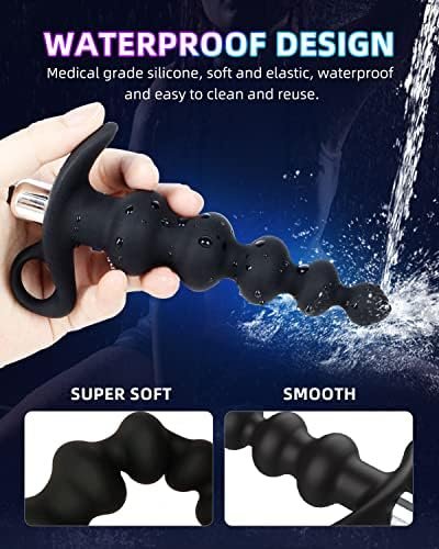 Silicone Vibrating Anal Beads Butt Plug Adults Sex Toy Flexible Small Anal Beads 16 Vibration Modes Graduated Design Anal Vibrator Waterproof Bullet Vibrator For Men, Women And Couples - Image 3