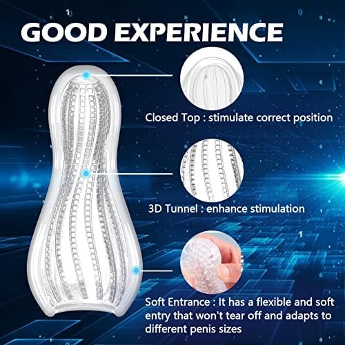 Sex Toys For Men Male Masturbators With Textured Tunnel, Male Sex Toys Elastic And Waterproof Pocket Pussy Male Stroker Suitable For Most Sizes, Adult Toys Men Sex Toy For Penis Stimulation - Image 2