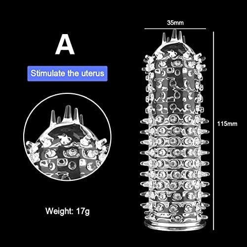 Erun Silicone Penis Sleeves Reusable Condoms Cock Enlarger Penis Extender Prolong Erection Sex Toy For Adult Men Soft Silicone Penis Sleeve 5 Pcs - Image 2