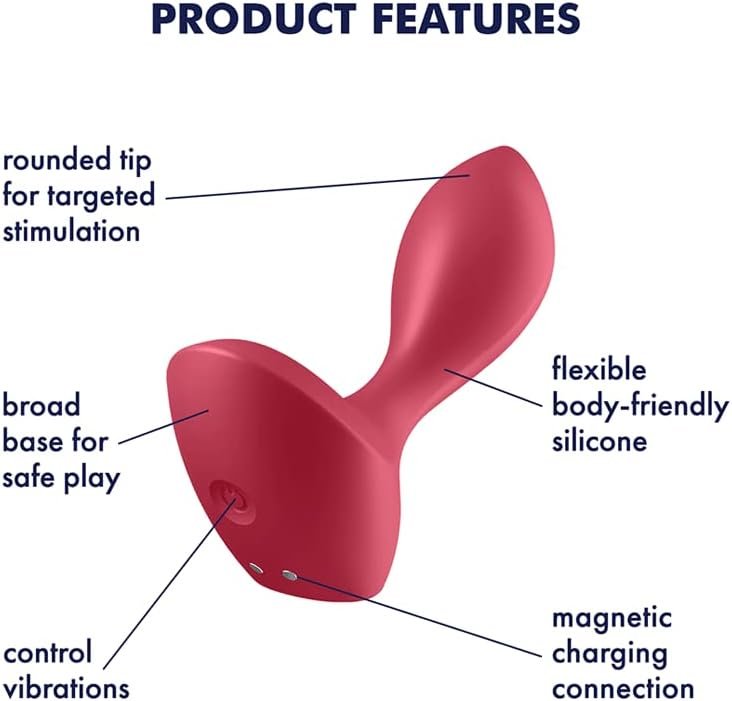 Satisfyer Backdoor Lover Anal Vibrator - Vibrating Anal Plug, Butt Plug With Curved, Probe Body And Wide Base - Suitable For Beginners, Waterproof, Rechargeable (Black) - Image 2