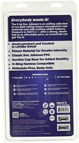Doc Johnson The D - Uncut D - 7 Inch With Balls - Firmskyn - 7" Long And 1.75" Wide - Suction Cup Base - O-Ring Harness Compatible Dildo, Vanilla - Image 3