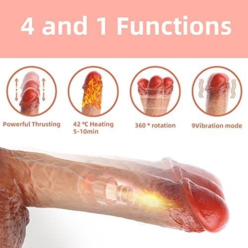 8.7Inch Realistic Dildo,3 Thrusting & 360° Rotation 9 Vibration Modes And Heating Soft Huge Dong 100% Feels Like Skin With Strong Suction Cup For Hands-Free G-Spot Anal Used, Big Size Adult Sex Toy - Image 2