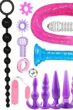 Baiwang 17 In 1 Anal Plug Set Pleasure Plug Toy For Women Men Butt Plugs Stick Beginner Training Kit Anales Beads, Multicolor, X-Large