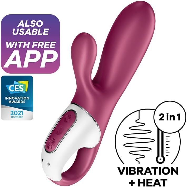 Satisfyer Hot Bunny Rabbit Vibrator With Warming Function And App Control - G-Spot And Clitoris Stimulation, Heated Vibrating Dildo - Compatible With Satisfyer App, Waterproof, Rechargeable - Image 2