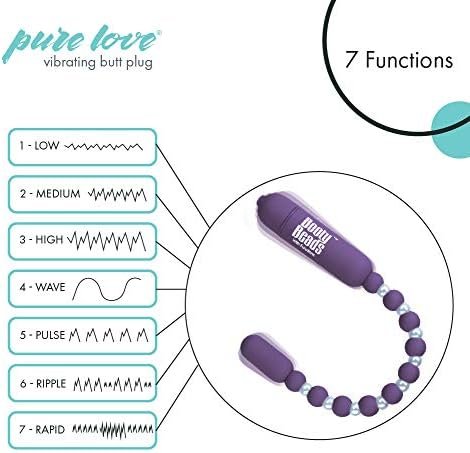 Pure Love Flexible Vibrating Anal Beads With 7 Functions, Purple Color, Adult Sex Toy - Image 2