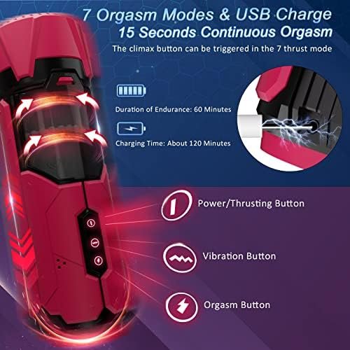 Tazew Automatic Male Masturbator With Penis Ring - Male Masturbators Cup With 7 Thrusting & Vibration Modes - Electric Pocket Pussy Male Stroker Toy - Adult Male Sex Toys For Men - Male Masturbators - Image 3