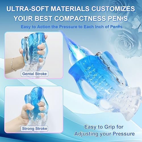 Lniiy Male Stroker Vibrator Masturbator Grip, Ultra-Soft Blue Ice Vibrating Adult Sex Toys For Men Masturbation, Open Ended Penis Sleeve Trainer Blowjob Sex Toy, Pocket Pussy For Men - Image 2