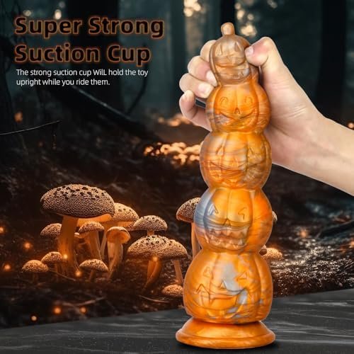 Pumpkin Realistic Dildo Liquid Silicone G Spot Stimulation Dildos With Powerful Suction Cup For Hands-Free Play Anal Plug Prostate Massager Adult Sex Toy (S) - Image 2