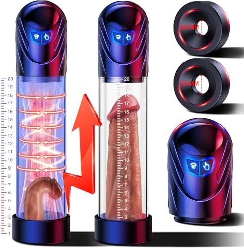 Electric Penis Pump Sex Toy - Penis Extender Vacuum Pump With 5 Suction Modes, Penis Enlargement Pumps With 2 Cock Rings For Ed Trainer, Dick Pump Male Masturbators Adult Sex Toys For Men Couples