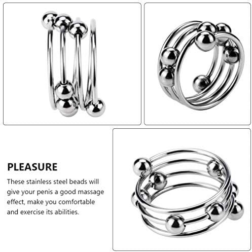 Exceart Stainless Steel Cock Ring Penis Ring Men Ring Sex Ring Ejaculation Retarded Ring Erection Ring To Prolonging Climax For Man Couples S - Image 2