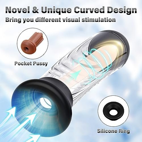 Penis Vacuum Pump With Pocket Pussy, Manual Male Masturbator Cup Penis Enlargement Extend Pump, Penis Enlarge Air Pressure Device For Men Stronger Bigger Erections, Adult Male Sex Toys For Men - Image 2