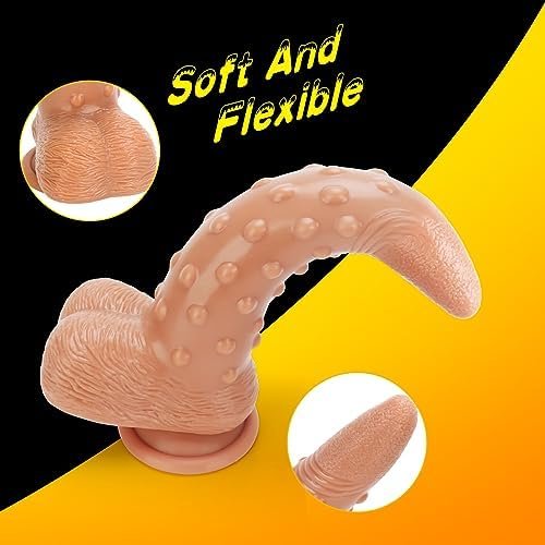 Alien Dildo Girthy Knot Dildo, 9 Inch Fat Dual Density Dildo With Suction Cup, Soft Realistic Silicone Big Dildos For Anal Play, G Spot Fake Penis For Men, Lifelike Monster Dildos For Women - Image 3