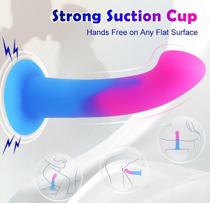G Spot Silicone Dildo Sex Toy Vibrator, 7'' Realistic Liquid Soft Dildos Feels Like Skin Ultra Lifelike Anal Toys Couple Stimulator With Curved Shaft And Balless - Image 2