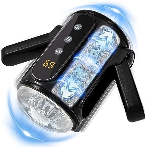 Automatic Male Masturbator Sex Toy With 9 Thrusting & Vibration Settings, Penis Pump Male Sex Toys For Men, Adult Toys Pocket Pussies With Foldable Handles, Male Stroker Adult Sex Toys & Games