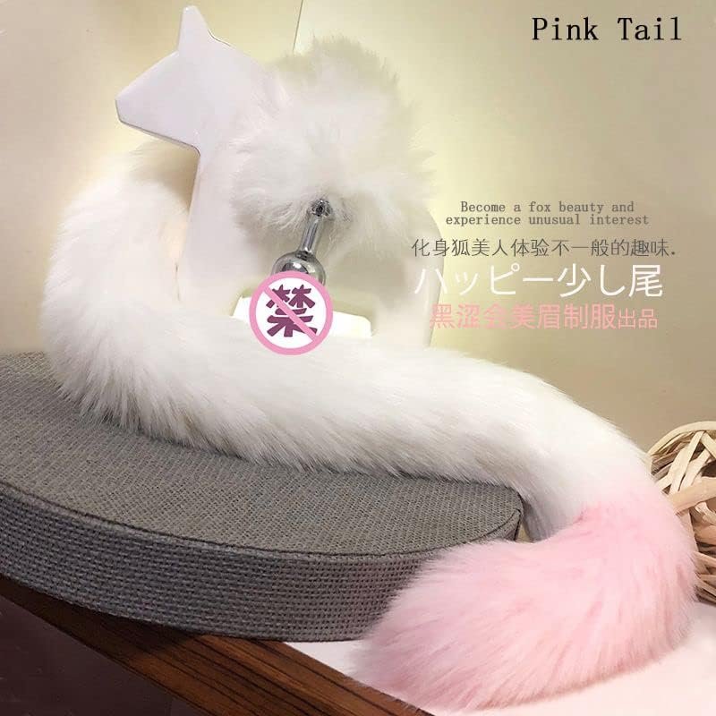 32In/80Cm Senior Charming Overlength Metal Fox Tail Anal Plug. Cosplay G-Spot Vagina Stimulator Training Thrusting Orgasm Tease Masturbator Sex Toy For Women Female Men Male Unisex (White Tail) - Image 3