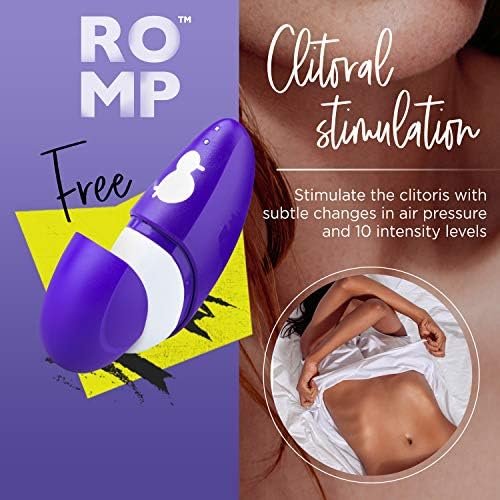 Romp Free Clitorial Sucker - Pleasure Air Clit Stimulator With 10 Intensity Levels - Clitoral Suction Toy With Travel Cover - Waterproof Adult Sex Toy - Purple - Image 3