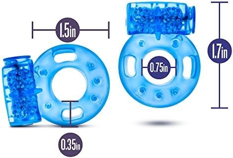 Blush Stay Hard - Usb Rechargeable 5 Function Vibrating Cock Ring - Stretchy - Ipx7 Fully Submersible Waterproof - Last Longer - Harder Erections - Sex Enhancing Couples Toy For Men - Blue - Image 3