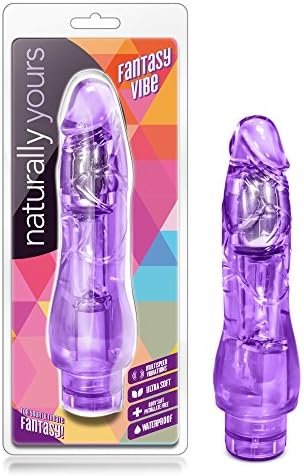 Blush Fantasy Vibe - 8.5 Inch Long Vibrating Dildo - Soft Realistic 2" Wide Flexible Shaft - Body Safe Lifelike Feel Vibrator - Ipx7 Waterproof - Sex Toy For Women Men Couples - Clear Purple