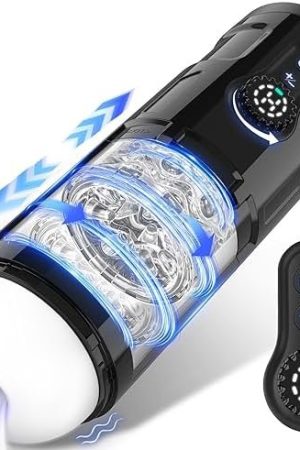 Male Sex Toys For Men - Upgraded Male Masturbator Adult Toys With Cvt Speed Control And Lcd Display, 5 Rotating & Thrusting & Vibrating Mens Sex Toy Male Stroker, Automatic Penis Pump Sex Machine