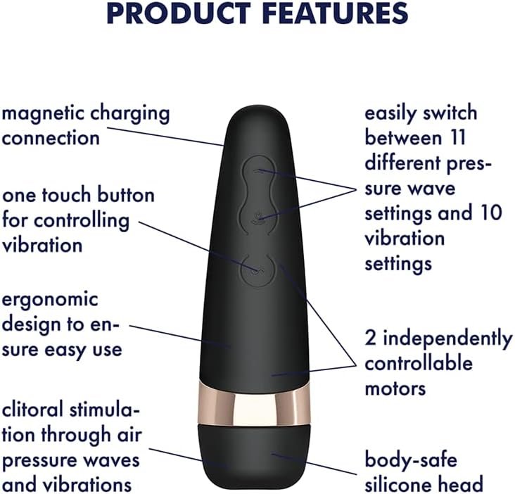 Satisfyer Pro 3+ Air-Pulse Clitoris Stimulating Vibrator - Non-Contact Clitoral Sucking Pressure-Wave Technology & Vibration, Waterproof, Rechargeable - Image 3