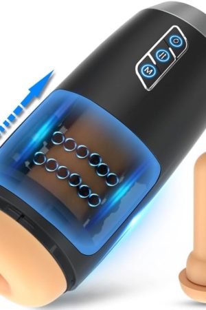 Automatic Thrusting Male Masturbator With 360ยฐ Rolling Beads, Adult Sex Toys For Men, Blowjob Sex Toy Machine Stroker Penis Vibrator With Ultra-Soft Realistic Sleeve, Masturbators Pocket Pussy For Men