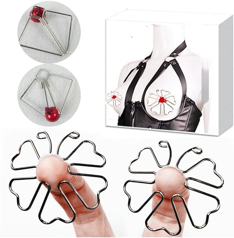 Adult Invisible Nipple Pinches, Adjustable Non-Piercing Nipple Clamp Breast Clips, Bdsm Foreplay Flirting Clitoral Clamp Toys For Women Female Men Male Unisex Couples (A)