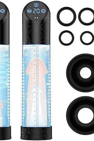 Ipx7 Automatic Penis Pump For Men Erection & Enlargement With 2 Size Penis Sleeve, 6 Penis Ring, Waterproof Cock Pump Electric Penis Vacuum Pump Male Masturbator, Erection Pump Device Sex Toys For Men
