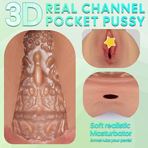 Male Masturbators Realistic Sex Toy-3In1 Lifelike Pocket Pussy Sex Toys For Men With Powerful Bullet Vibrator,10 Vibrations Modes Adult Toys Masturbation - Image 3