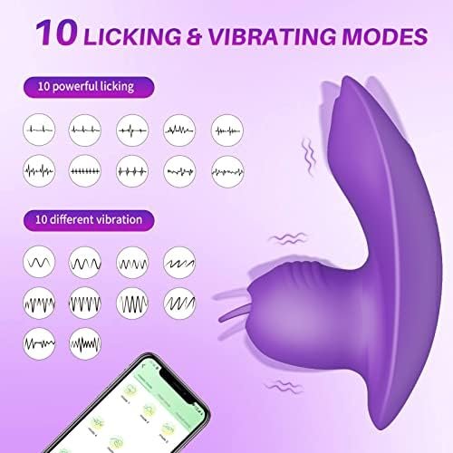 App Panty Vibrator, Wearable Vibrator With 10 Licking & Vibrating Modes, Rechargeable Butterfly Vibrating Panties For Vagina And Clitoral Stimulation, Adult Sex Toys For Women Couples Play (Purple) - Image 3
