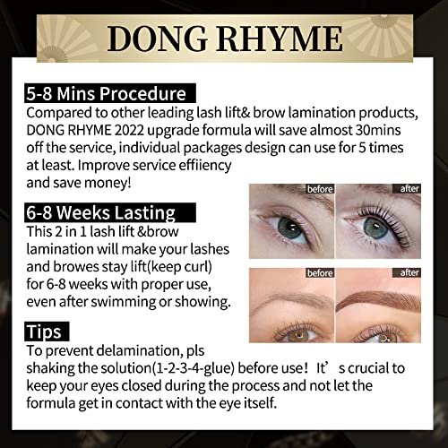 Dong Rhyme Lash Lift Kit, 2 In 1 Semi-Permanent Eyelash Perm Kit And Brow Lamination Kit With Disposable Packaging Professional Eyebrow Eyelash Lift Kit For Salon Diy At Home - Image 2