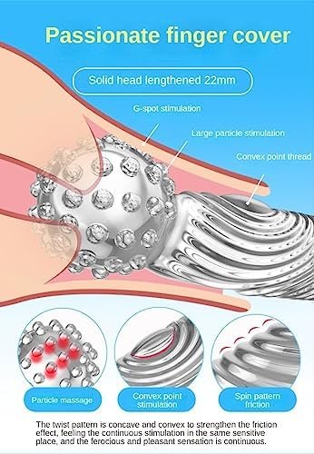 G-Spot Finger Sleeves Vibrator Accessories, Silicone Nipple Clitoral Stimulator For Couple Pleasure Game, Adult Sex Toy For Vaginal Anal, Transparent (4Pack) - Image 2