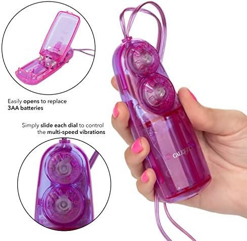 Calexotics Dual Bunny Teaser - Double Bullet Vibrator With Rabbit Tickler - Sex Toys For Couples - Adult Vibe Eggs Massagers - Purple - Image 2