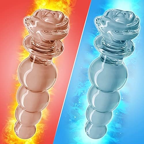 Glass Anal Beads Butt Plug With Rose Round Base 3/4/5 Beads Anal Trainer Sex Toy Crystal Anal Plug Anal Expander For Women Men Prostate Massager Anal Dilator Adult Toy Anal Dildo (5 Beads) - Image 3