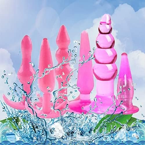 Anal Plug Set,Pack Of 6 Butt Plug Trainer Kit Silicone Prostate Massager Anal Dildo Sex Toys Training Kit Butt Plug Anus Stimulation Pleasure Plug Toy Expanding Butt Plug For Men Women (Pink) - Image 2
