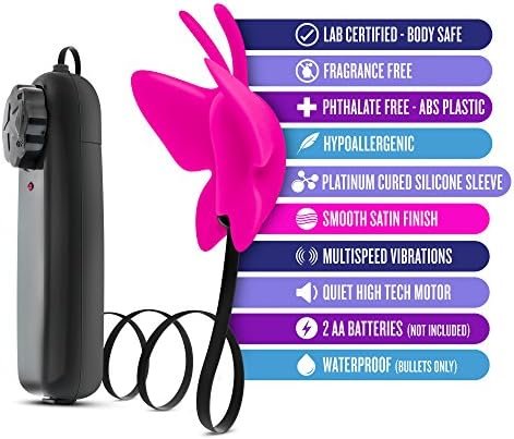 Blush Luxe - Butterfly Teaser - Platinum Silicone Multi Speed Battery Powered Vaginal Stimulator - Ipx7 Submersible Waterproof Bullet - Latex Free - Sex Toy For Women Couples - Fuchsia - Image 2