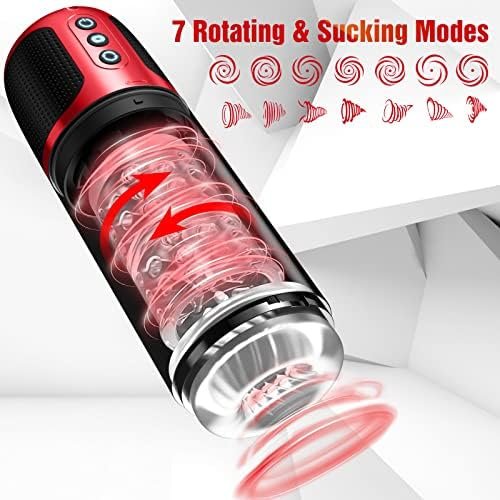 Automatic Sucking Rotating Male Masturbator Cup - Fully Submergible Pocket Pussy Vagina Blowjob Stroker With 7 Rotating & Vacuum Suction Modes, Silicone Penis Trainer Adult Sex Toys For Men - Image 2