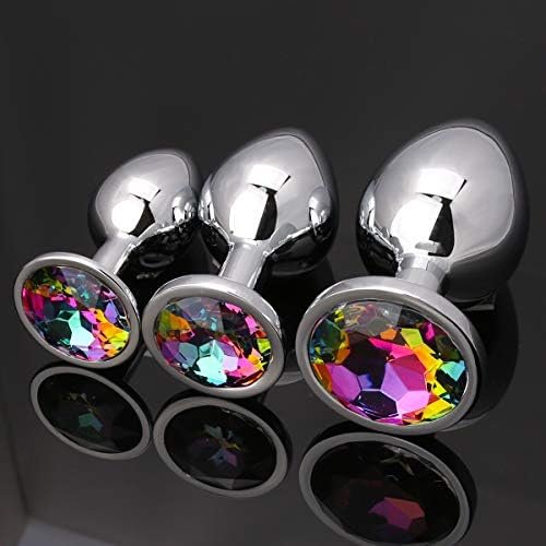 Akstore 3 Pcs Luxury Jewelry Design Fetish Anal Butt Plug (Colorful) - Image 3