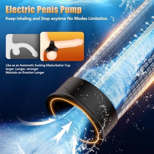 Electric Penis Vacuum Pump With Free Control Of Suction Power, Rechargeable Adult Toys, Penis Enlarger For Men, Penis Pump With 7 Cock Rings, Sex Toys Male Bigger Erections - Image 2