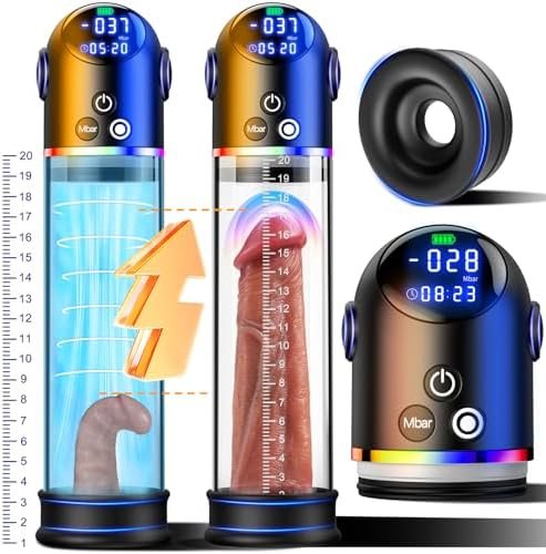 Electric Penis Pump Sex Toy - Automatic Dick Pump Enlargement Extension With 4 Suction Modes Digital Display Penis Enlarger Cock Vacuum Pumps For Ed Penis Stronger Trainer,Adult Sex Toys For Men Gift
