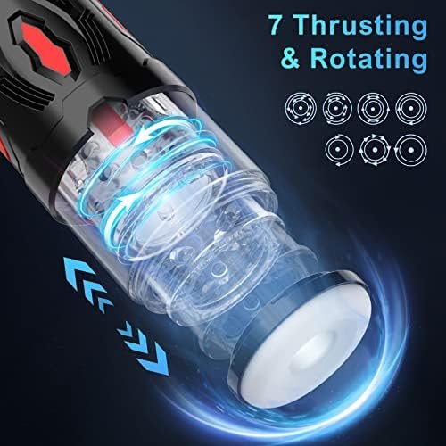 Automatic Male Masturbators Cup, Abanney Male Masturbator Toy With 7 Thrusting & Rotating, Adult Sex Toys For Men Quiet Hands Free Pocket Pussy Penis Stroker 3D Realistic Textured Blowjob Sex Machine - Image 2