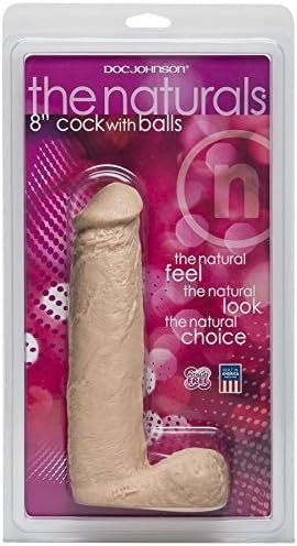 Doc Johnson The Naturals - 8 Inch Cock With Balls - Made Of Body-Safe Pvc - Proudly Made In America - Dildo - White - Image 2