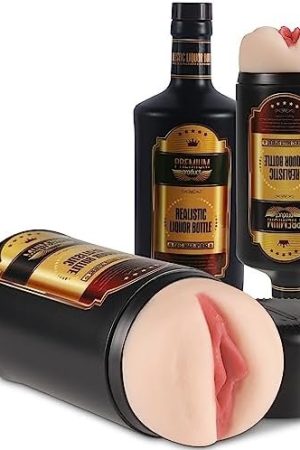 Male Masturbator Blowjob Cup, 3D Manual Realistic Male Masturbator Cup Liquor Bottle Shape, Realistic Textured Vagina Pocket Pussy Adult Sex Toy For Men Lifelike Pussy Masturbation Cup